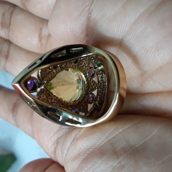 ❤Bronze, Yellow Gold Colour, Genuine Amethyst and Lemon Quartz. FIRM. - Picture 12 of 17